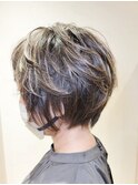 グラデーションボブ×白髪ぼかしハイライト/30代40代50代60代