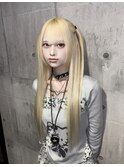 抜きっぱなしブロンド 金髪 ロングエクステ シールエクステ