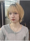 ミニウルフレイヤーカット顔周りカット前髪カット韓国ボブ/横浜