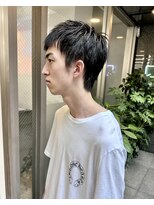 メンズレコ 渋谷(MEN'S LECO)&nbsp;サーフカールスパイキーショートブルーブラックフェザーパーマ