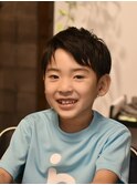 秋髪男の子アップバング【キッズカット/メンズ/倉敷/中島】