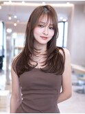 韓国レイヤー/グレージュ/20代/大人かわいい/ミディアムレイヤー