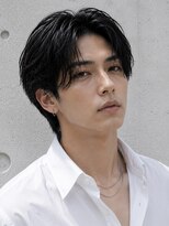 オグジュアリー 表参道(aux.)&nbsp;毛流れハンサムショートセンターパートメンズ黒髪爽やか