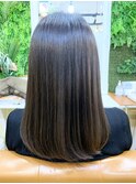 セミロング グラデーション 縮毛矯正
