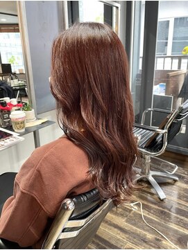 ヘアアンドメイク エジェリ(hair&make egerie) 韓国風オレンジモカカラー・セミロング・ヨシンモリ