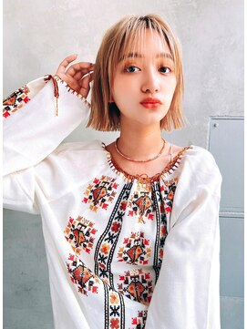 エイミー(Aimee) Aimee 町田   切りっぱなしボブ×ブロンド