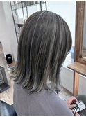 白髪ぼかしバレイヤージュ×グレーアッシュ