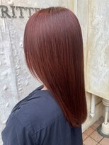 ダブルバイグリッター(W by GRITTERs) 髪質改善　ケアストレート　チェリーレッド　暖色カラー