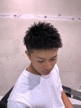 フランクスバーバーザスタンド(Frank’s barber the stand) メンズビジネスバーバーショートツーブロックパーマアッシュF