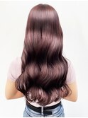 20代30代髪質改善カラーラベンダーベージュ毛先パーマ透け感