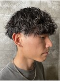 メンズマッシュ波巻きスパイラルパーマ