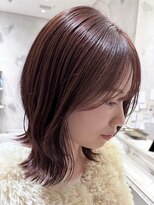 カムジーヘッド(COMEGHEAD)&nbsp;ピンクベージュ丸みショートボブマッシュショートくびれショート