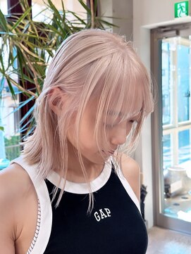 ヲタク(wotaku.) ラテカラーハイトーンカラーミルキーホワイトくすみカラーボブ