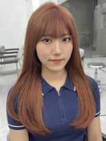 ビューブルー 亀戸錦糸町(VIEW BLUE)&nbsp;カールシアーカラーピンクブラウンロングセミディ姫カット
