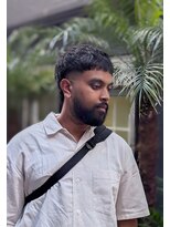 クフィア メンズヘアー カンポ 天王寺店(CUFFIA MEN'SHAIR CAMPO)&nbsp;スパイキーショートブルーブラックフェザーパーママンバンヘア