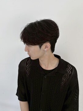 アロハナ 津店(ALOHANA) フェザーパーマ風メンズシースルーマッシュのカットスタイル