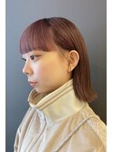 外ハネボブ 切りっぱなしボブ　ブローチ　 透明感カラー