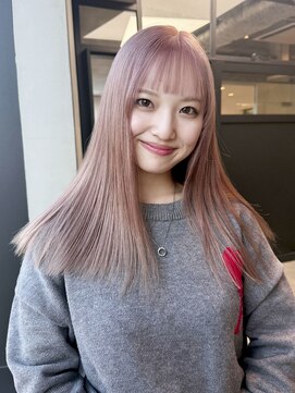 アルバム 銀座(ALBUM GINZA) ロング顔周りレイヤーおくれ毛前髪カットハイトーン_F30639