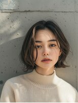 メルバ(Melva)&nbsp;黒髪/ボブルフ/ネビージュ/小顔/ワンレン/水戸/髪質改善/前髪