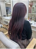 ワインレッドカラー10代20代アディクシーカラーロングヘア