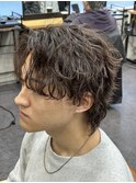 波巻きツイストスパイラルパーマ×無造作ウルフ