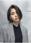 大人マニッシュボブグレージュアッシュ