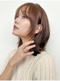 ラテグレージュ顔周りレイヤーボブ韓国結べるレイヤーカット0621