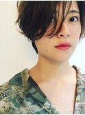 ゆるめルーズパーマ＿結婚式,前下がり,斜めバング