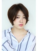小顔効果◎センターパートの丸みショート【八戸田向店】