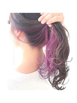 ジーナ 福岡千早(Zina) 【Zina千早】インナーカラー  × ラベンダーピンク