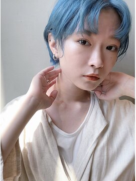 フレームプラス 御堂筋難波店(FRAME +) ブルーカラー ケアブリーチ ハイトーン ショート