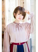 大人可愛いナチュラルショートボブ