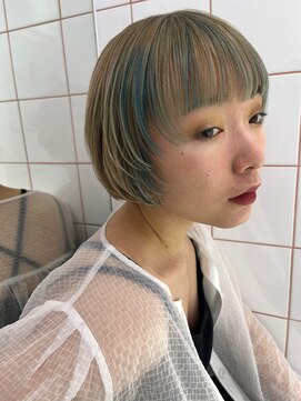 ロンドルーチェ 心斎橋(Lond luce) ダークアッシュ/ミディアムレイヤーカット［髪質改善/縮毛矯正］