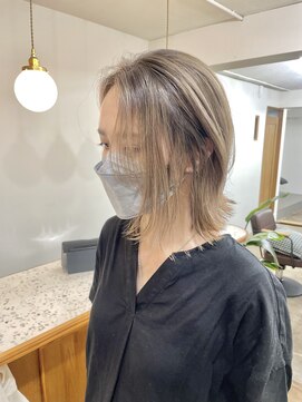 シエン 恵比寿(CIEN) ベージュカラー/ミルクティー/シャドールーツ/外ハネボブ/秋色