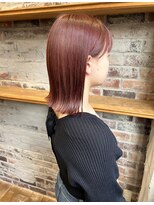 ゴーシェン 津田沼本店(Goshen)&nbsp;レッドカラー×切りっぱなしボブ