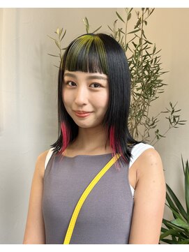 ソソ(soso) 【soso カンナ】ネオングリーン×ピンク ポイントデザイン