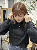 ブリーチなしアレンジベビーピンクぱっつん前髪ボブパーマ都島