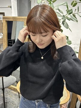 アルコイリスバイドールヘアー(ARCOIRIS by Dollhair) ブリーチなしアレンジベビーピンクぱっつん前髪ボブパーマ都島