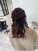 ハーフアップ／ヘアセット／お呼ばれヘア／二次会ヘア