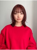 レイヤースタイルミディアムレイヤー顔周りレイヤーウルフ
