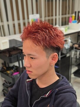 ラピス 名古屋駅前店(Lapis) スパイキーショート/短髪/刈り上げ/ワインレッド