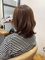 ヘア ルーナ バイ アプリーレ(hair lune by Aprire)&nbsp;30代40代50代大人可愛いひし形ミディ白髪染め×外ハネスタイル
