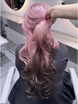 ストロベリーピンク × ミルクブラウングラデーション