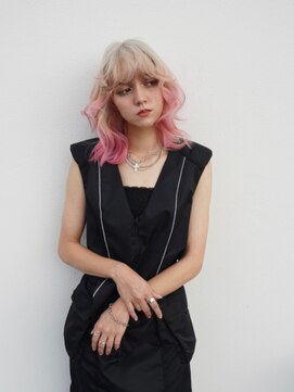 原宿/ウルフカット レイヤー デザインカラー ルーツカラー 