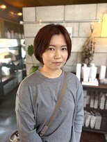 ファスナー(fustener) ショートボブ×ピンクブラウン