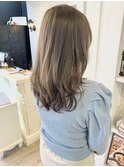 福山Caary夏定番くすみミルクアッシュベージュふんわりレイヤー