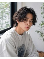 MEN's Baguz MEN'Sカット/ MEN'Sパーマ/ MEN'Sカラー シャドウパーマ×韓国ミディアムレイヤー×センターパート
