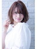 ピンクベージュorダークアッシュのネオウルフボブルフミディ