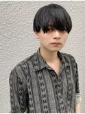 爽やか2ブロック黒髪マッシュ　