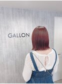 切りっぱなしボブ×チェリーレッド